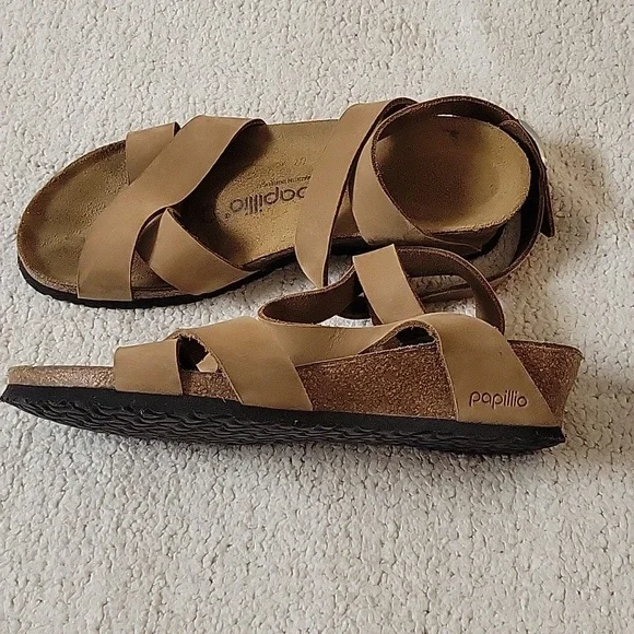 Papillio Women's Tan Strappy Comfort Sandals - Picture 3 of 6